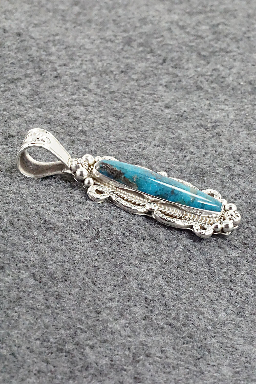 Turquoise and Sterling Silver Pendant - Bobby Platero