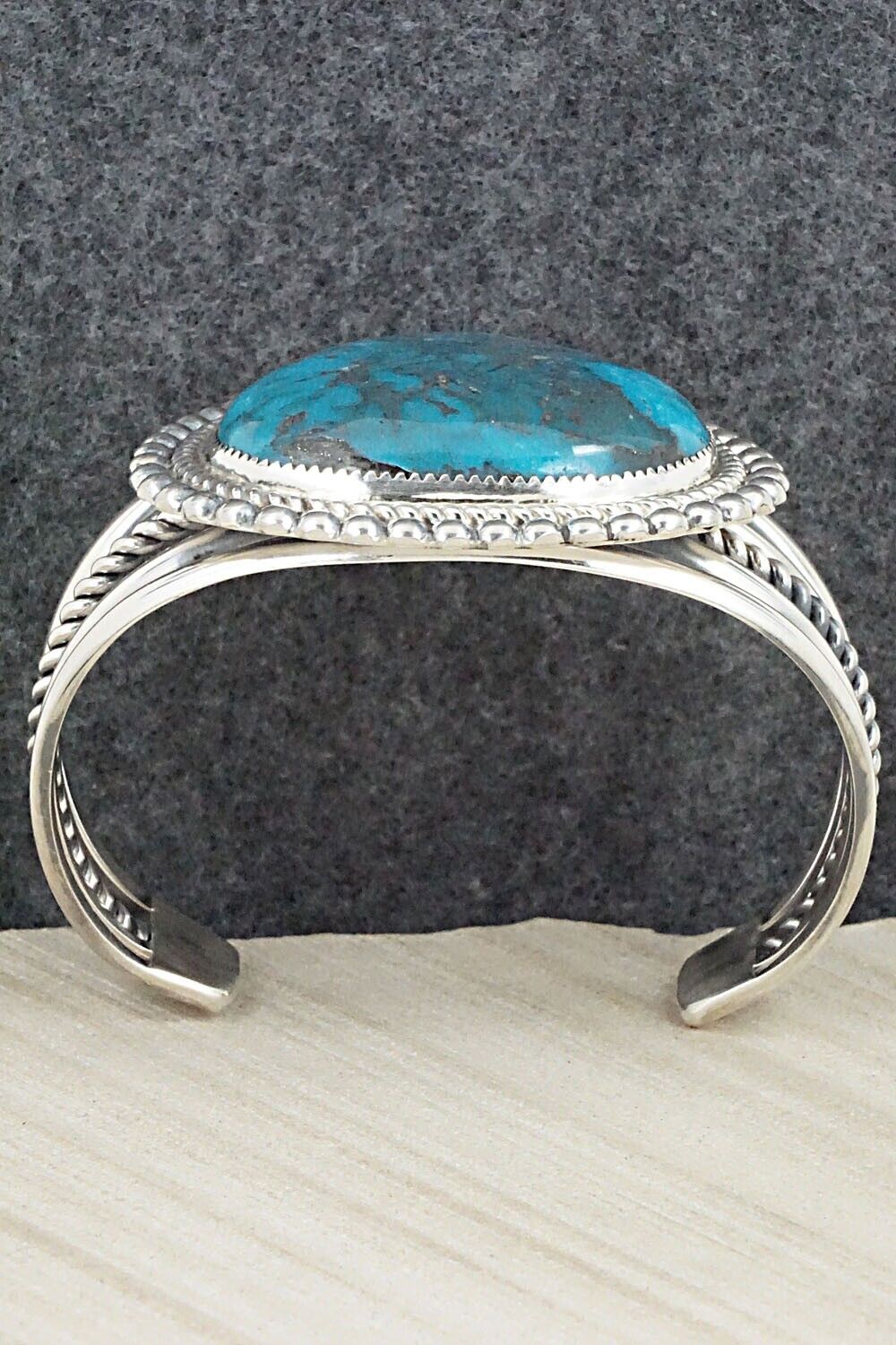 Turquoise & Sterling Silver Bracelet - Leslie Nez