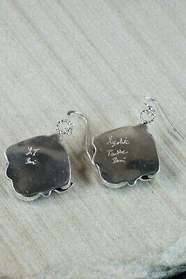 Zuni Turquoise, Coral & Sterling Silver Earrings - Lyolita Tsattie