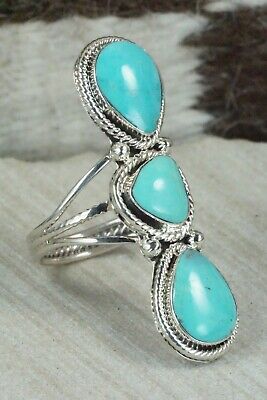 Turquoise and Sterling Silver Ring - Bucky Belin - Size 11.75