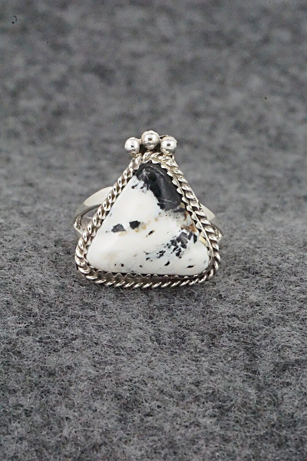 White Buffalo & Sterling Silver Ring - Judy Largo - Size 6.75