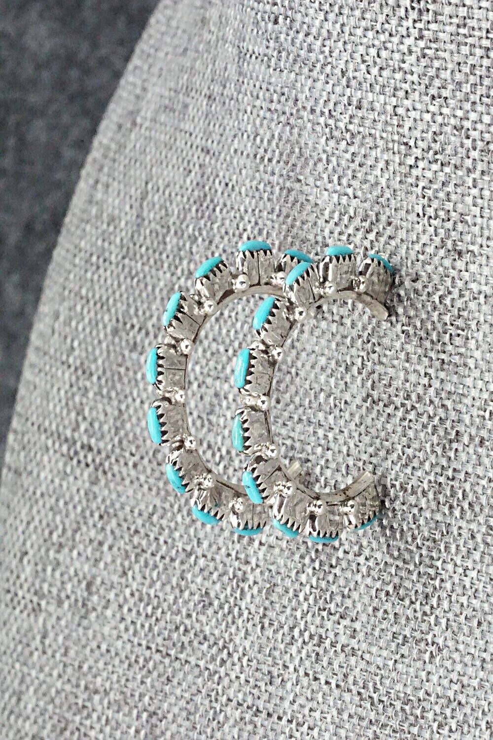 Turquoise & Sterling Silver Earrings - Leland Tucson