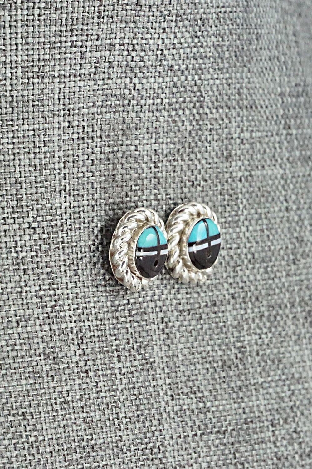 Multi Stone Inlay & Sterling Silver Earrings - Dave Lalio