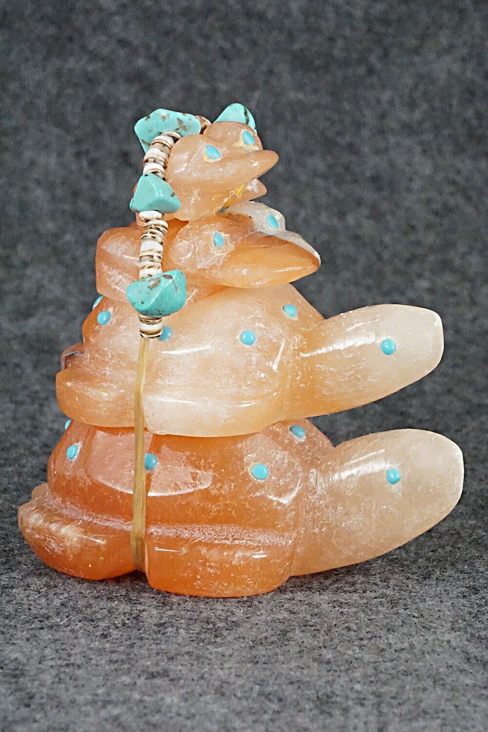 Turtle & Frog Zuni Fetish Carving - Ed Lementino
