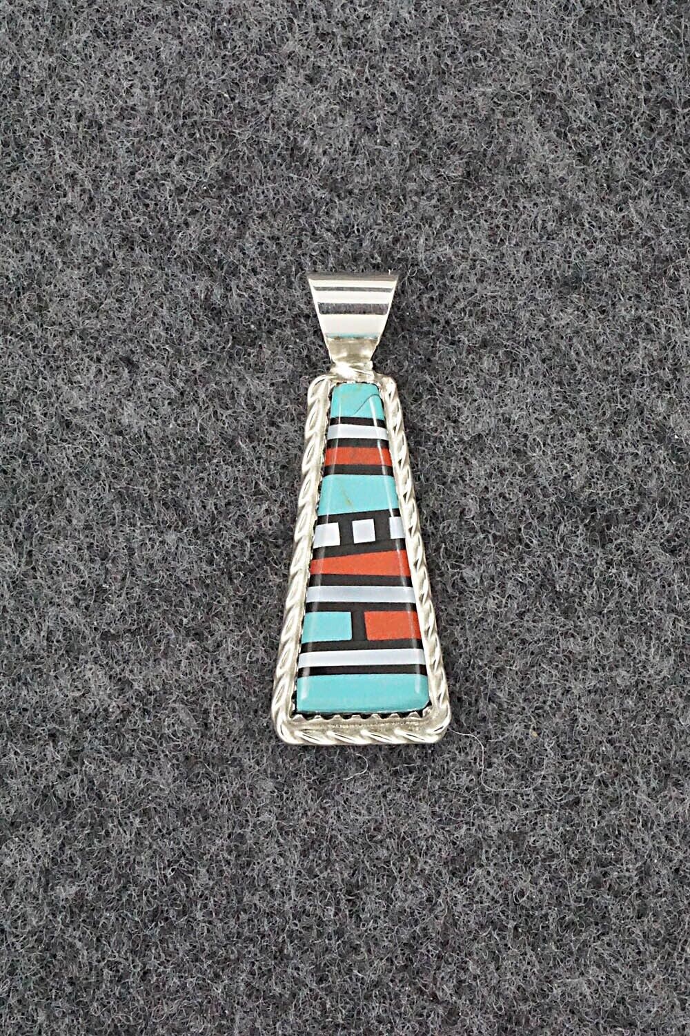 Multi Stone & Sterling Silver Pendant - Victor Martza