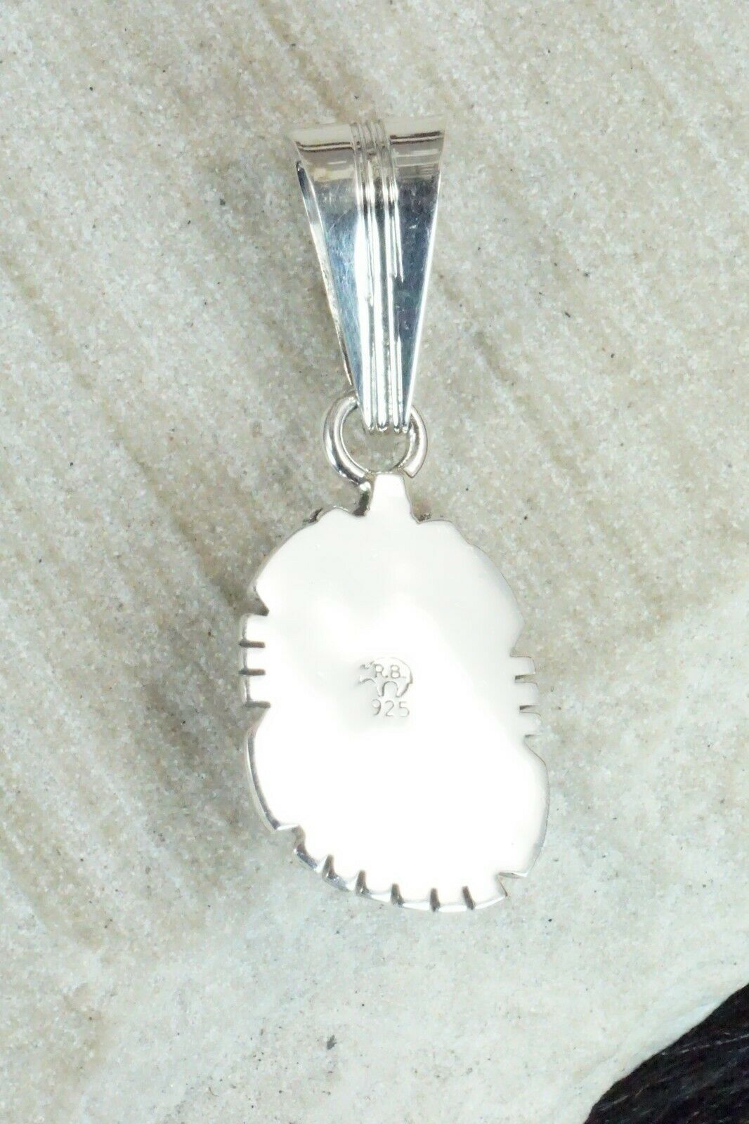 Coral & Sterling Silver Pendant - Samuel Yellowhair