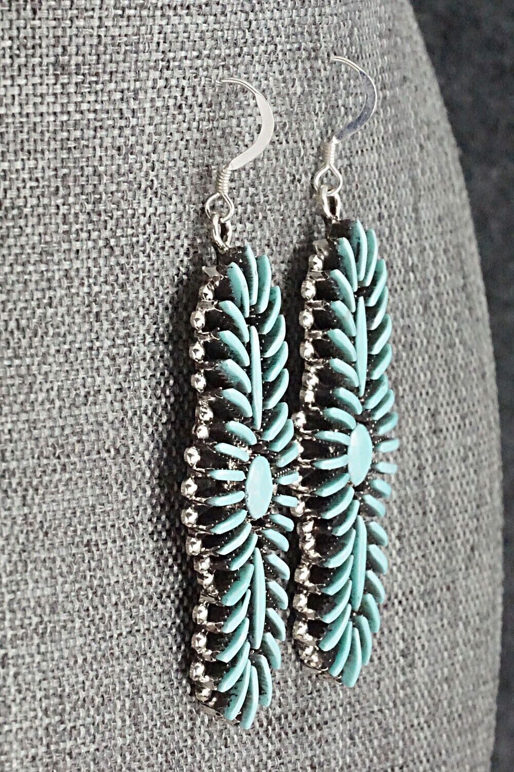 Turquoise & Sterling Silver Earrings - Edmund Cooeyate
