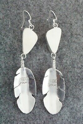Turquoise & Sterling Silver Feather Earrings - Ben Begay