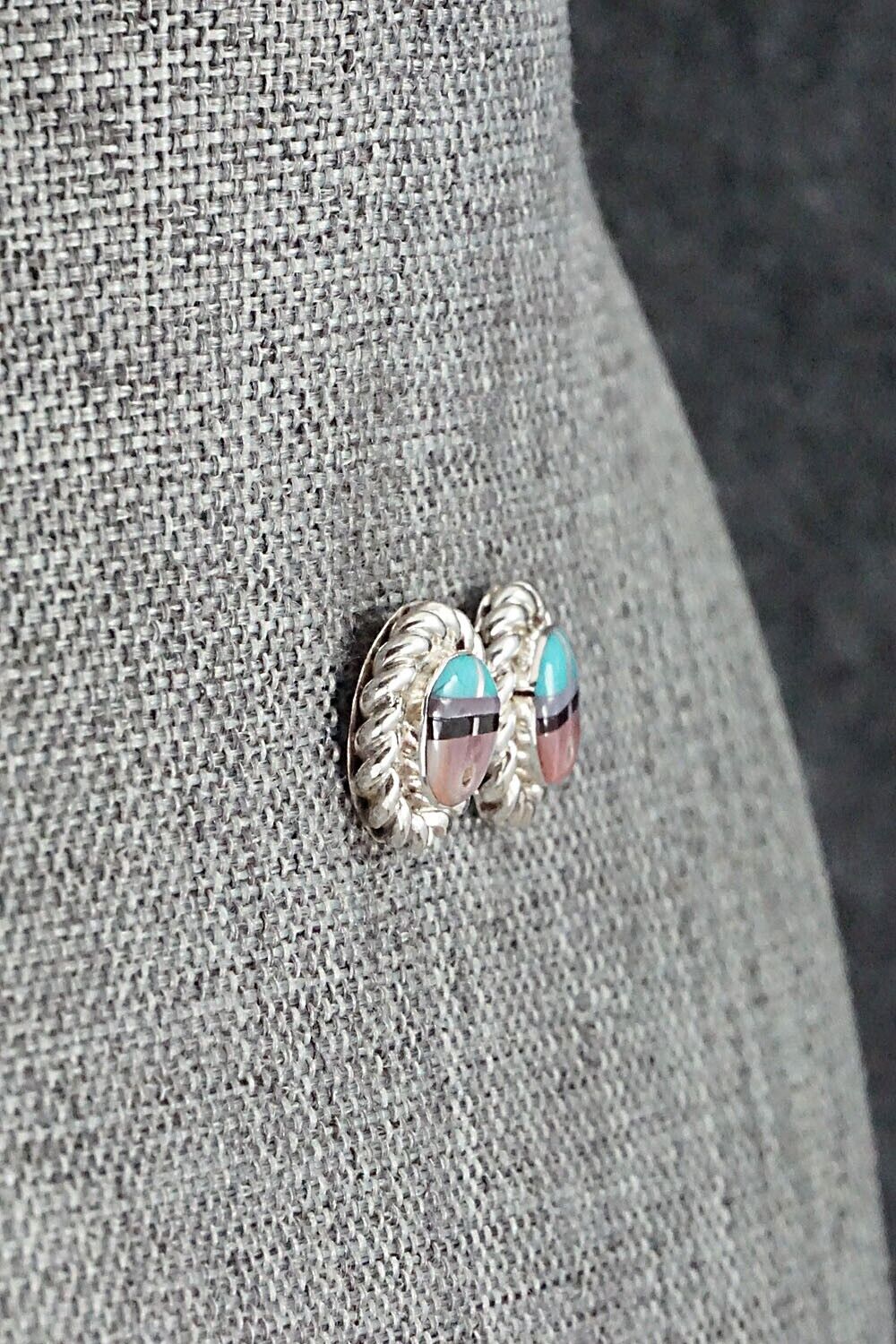 Multi Stone Inlay & Sterling Silver Earrings - Dave Lalio