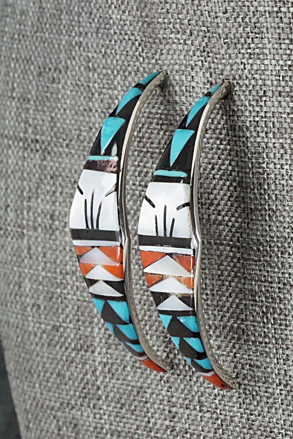 Multi Stone & Sterling Silver Earrings - Leif Esalio
