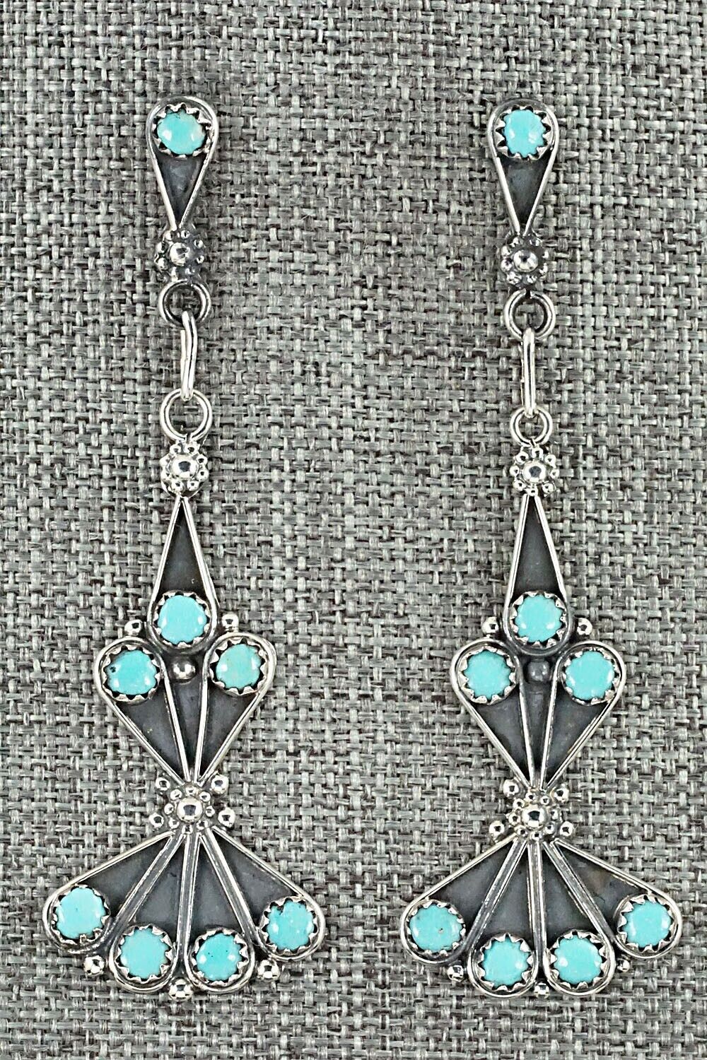 Turquoise & Sterling Silver Earrings - Vivianita Booqua