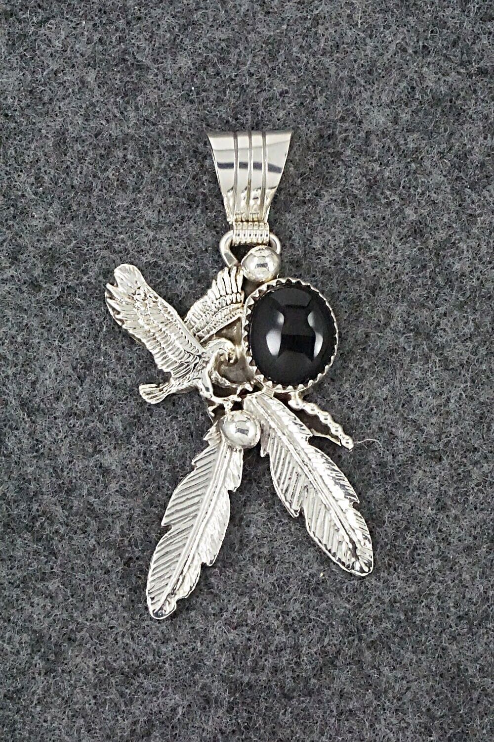 Onyx & Sterling Silver Pendant - Genevieve Francisco