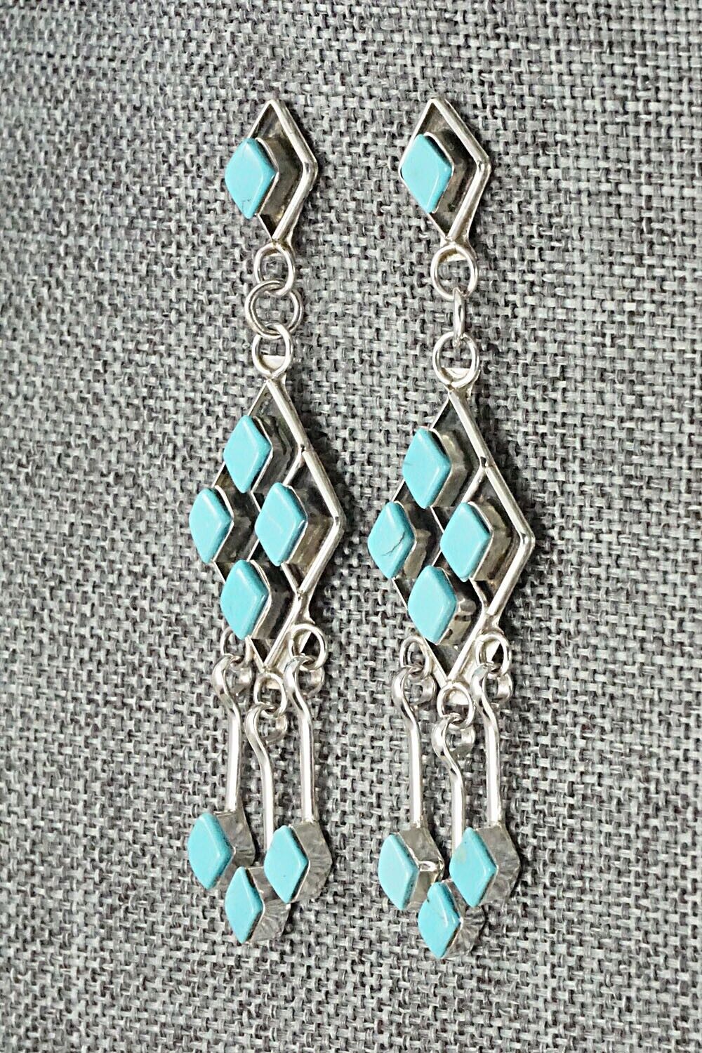 Turquoise & Sterling Silver Earrings - Priscilla Chavez