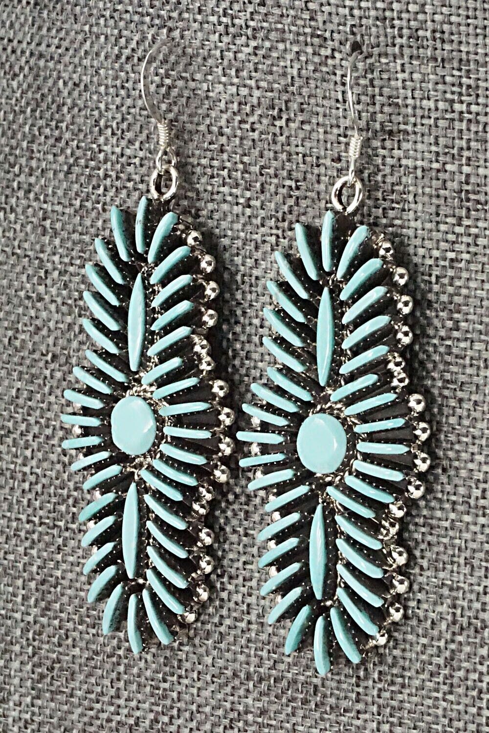 Turquoise & Sterling Silver Earrings - Edmund Cooeyate