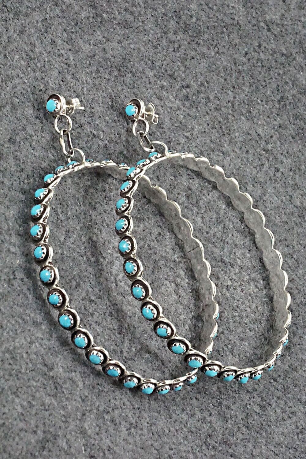 Turquoise & Sterling Silver Earrings - Florenda Lonasee