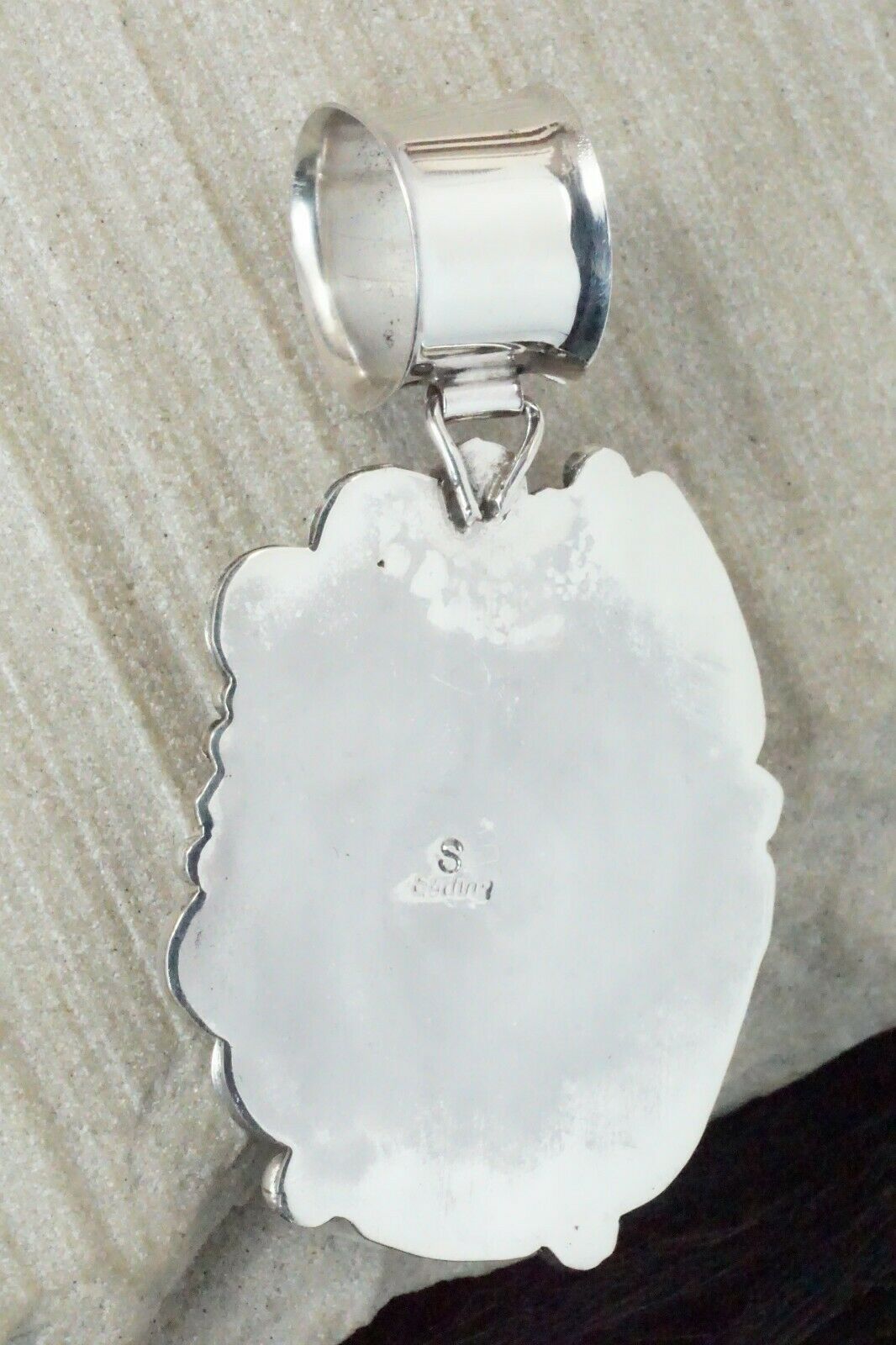 Turquoise, Coral and Sterling Silver Pendant - Shirley Largo