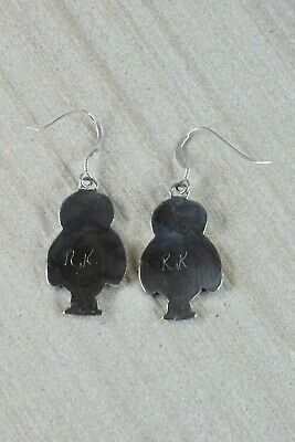 Zuni Owl Mother of Pearl & Sterling Silver Earrings - Reginda Kallestewa - High Lonesome Trading