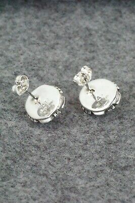 Onyx & Sterling Silver Earrings - Amos Begay