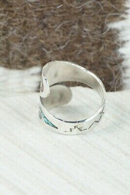 Turquoise, Coral & Sterling Silver Ring - Jolene Jazzie - Size 7