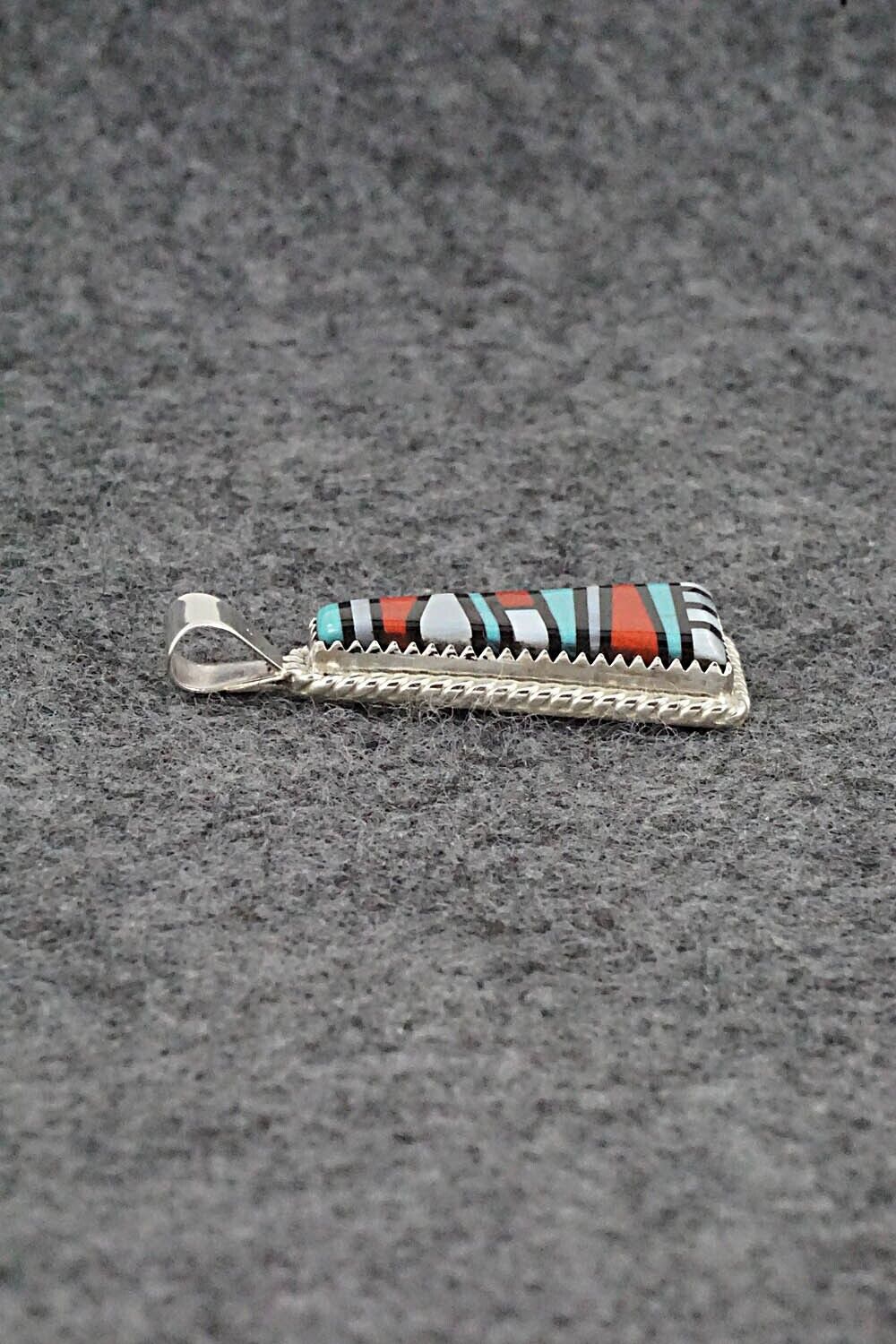 Multi Stone & Sterling Silver Pendant - Victor Martza