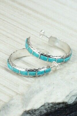 Turquoise & Sterling Silver Earrings - Malcolm Chavez