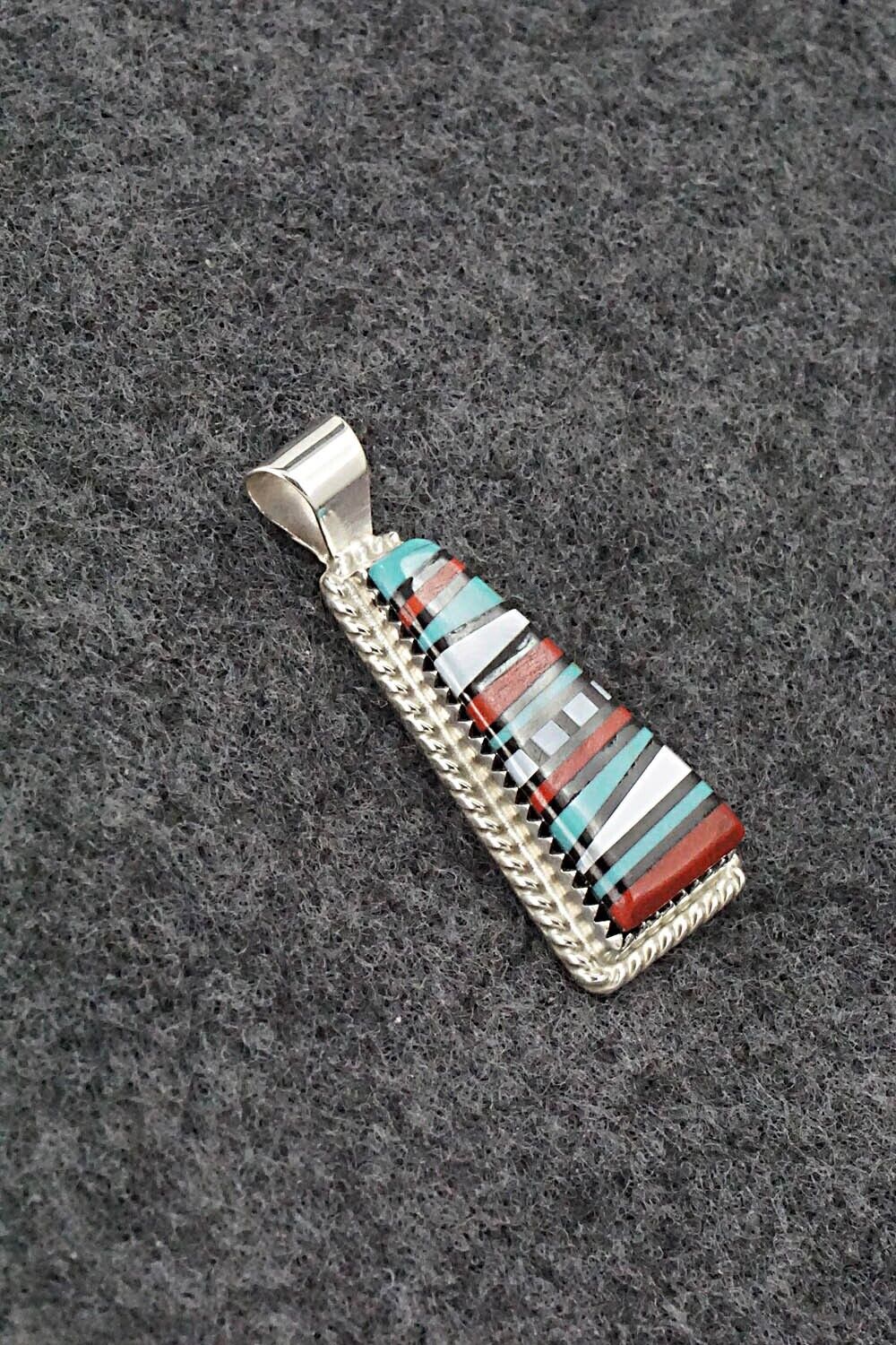 Multi Stone & Sterling Silver Pendant - Victor Martza