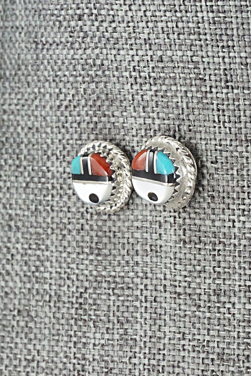 Multi Stone Inlay & Sterling Silver Earrings - Elvira Kiyite
