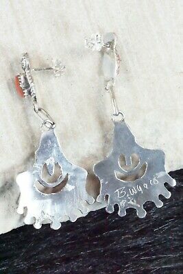 Coral & Sterling Silver Earrings - Bernadette Wyaco