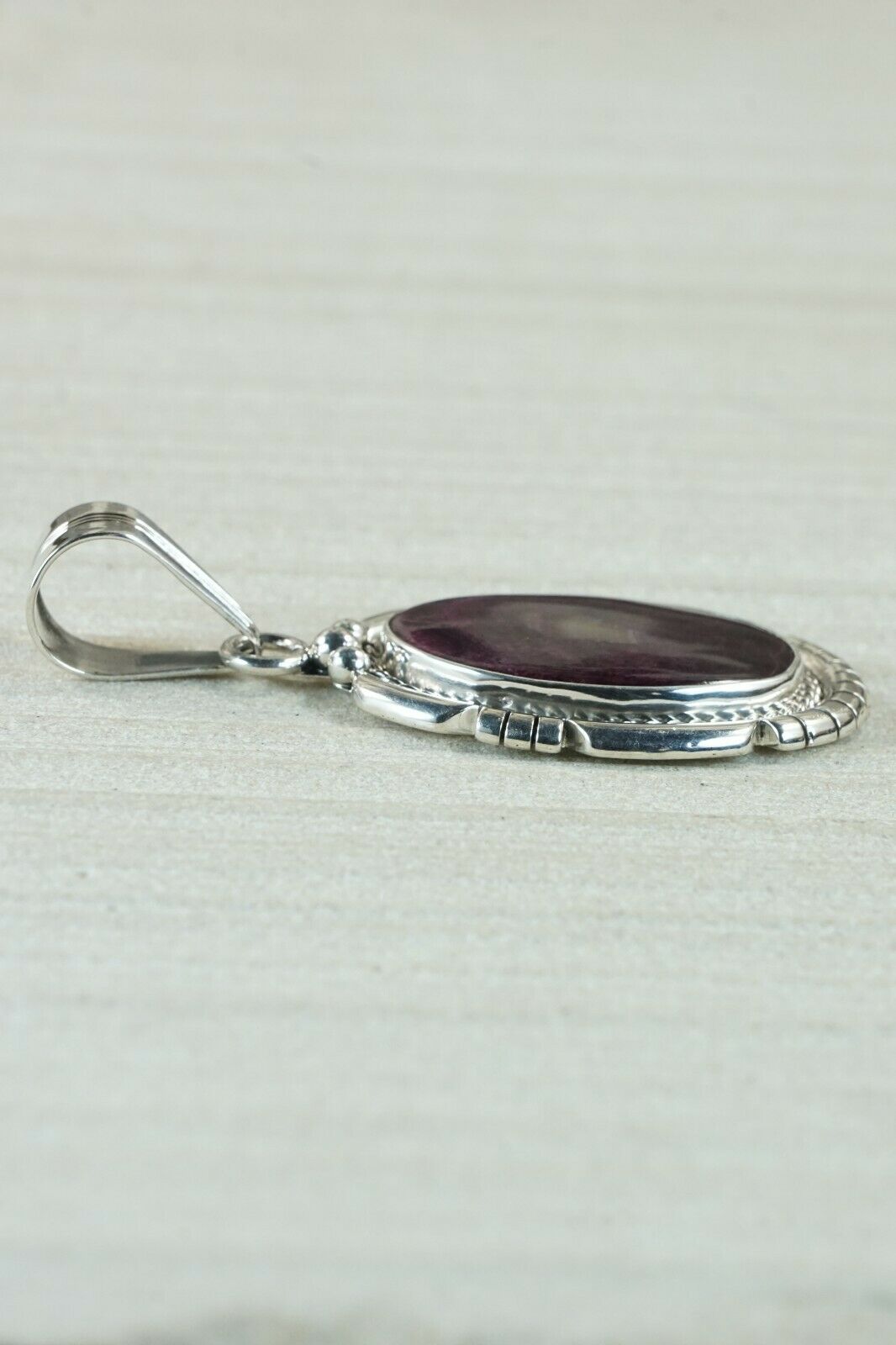 Navajo Spiny Oyster & Sterling Silver Pendant - Samuel Yellowhair