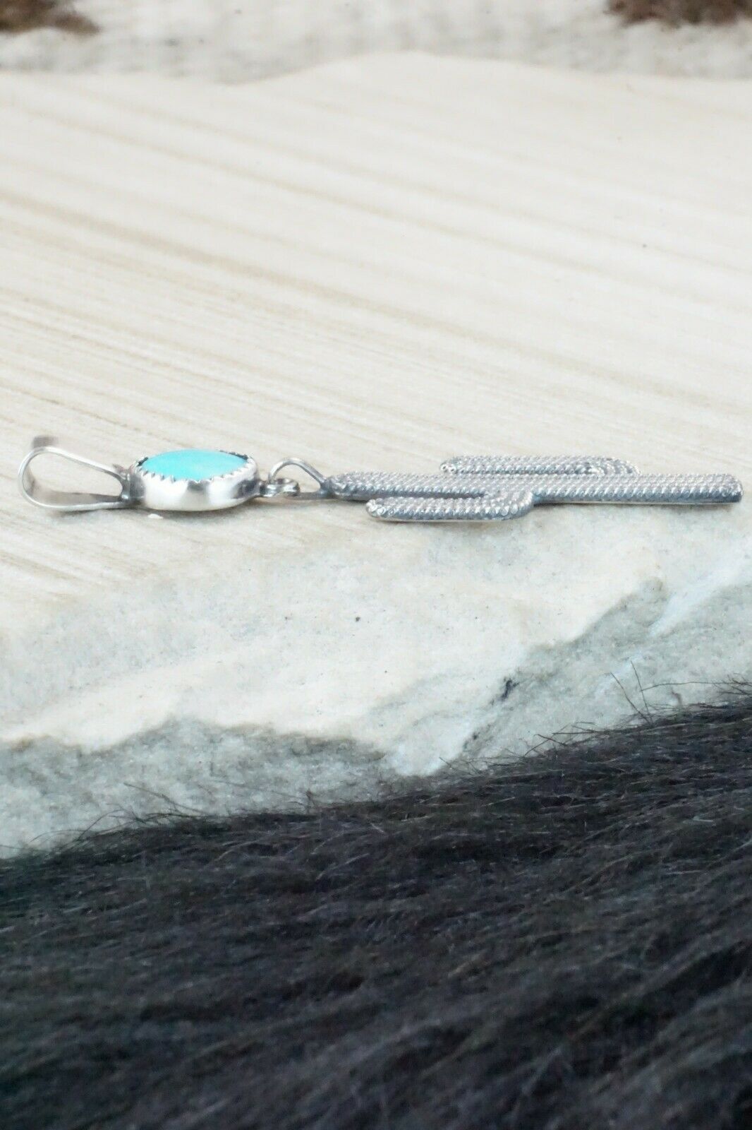 Turquoise and Sterling Silver Pendant - Annie Spencer
