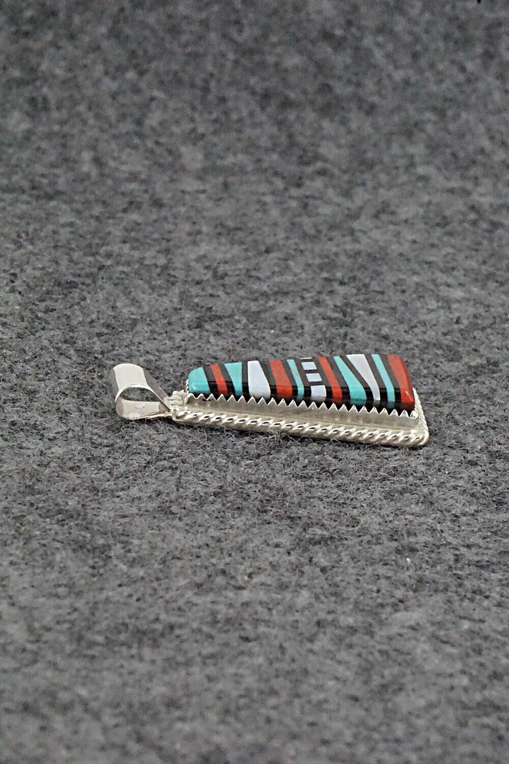 Multi Stone & Sterling Silver Pendant - Victor Martza