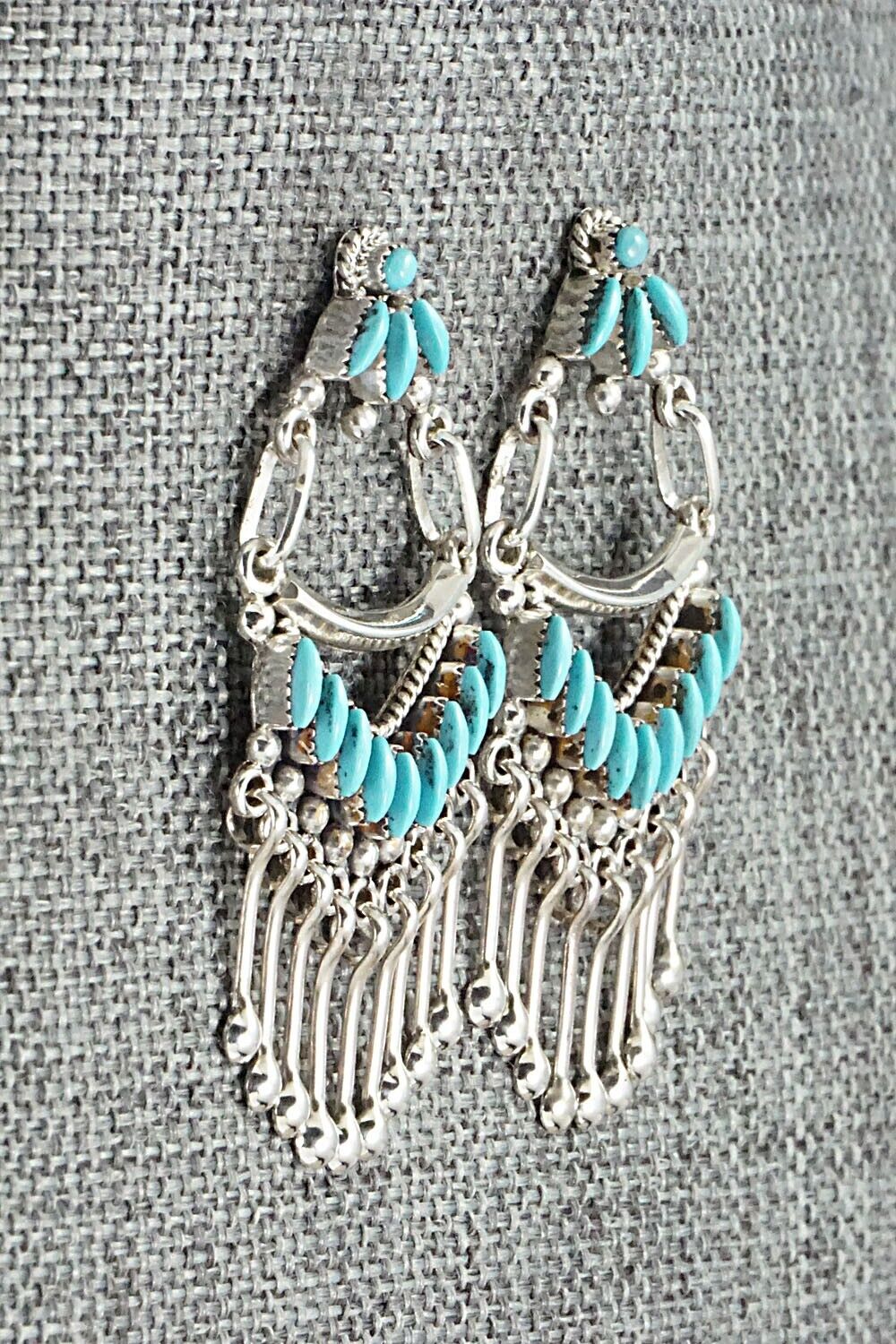 Turquoise & Sterling Silver Earrings - Stewart Nakatewa