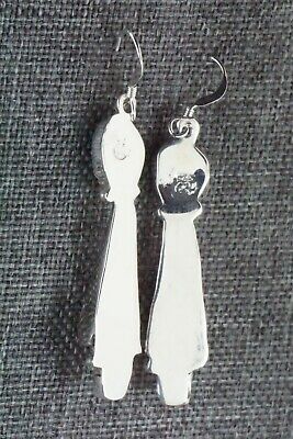 Coral, Turquoise & Sterling Silver Earrings - Roger Pino