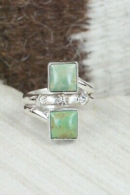 Turquoise & Sterling Silver Ring - Bobby Platero - Size 8.5