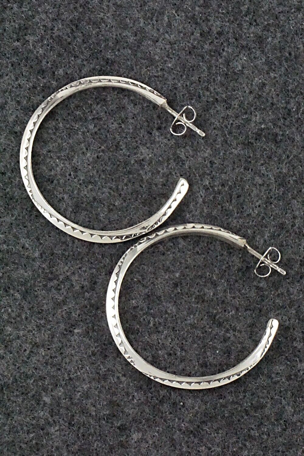 Sterling Silver Hoop Earrings - Elaine Tahe