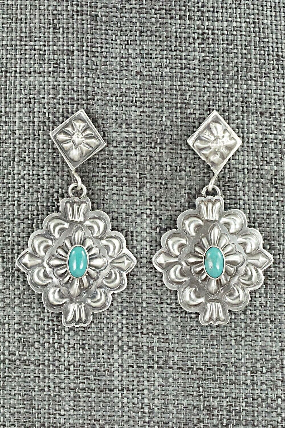 Turquoise & Sterling Silver Earrings - Terry Charlie