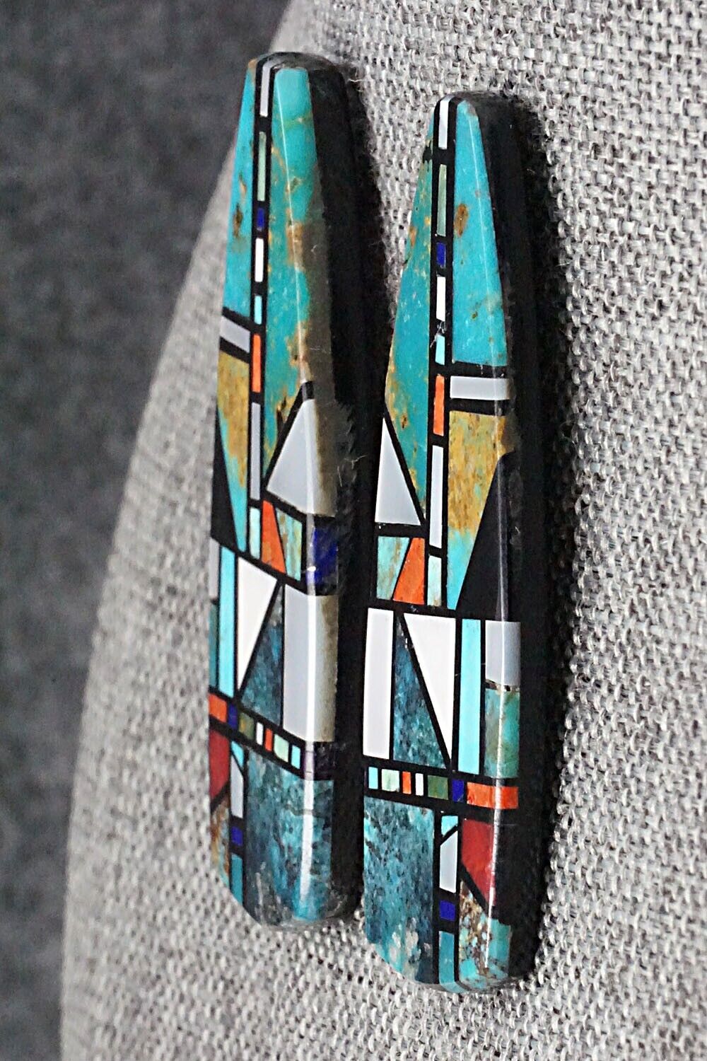 Multi Stone Inlay Earrings - Chris T. Nieto