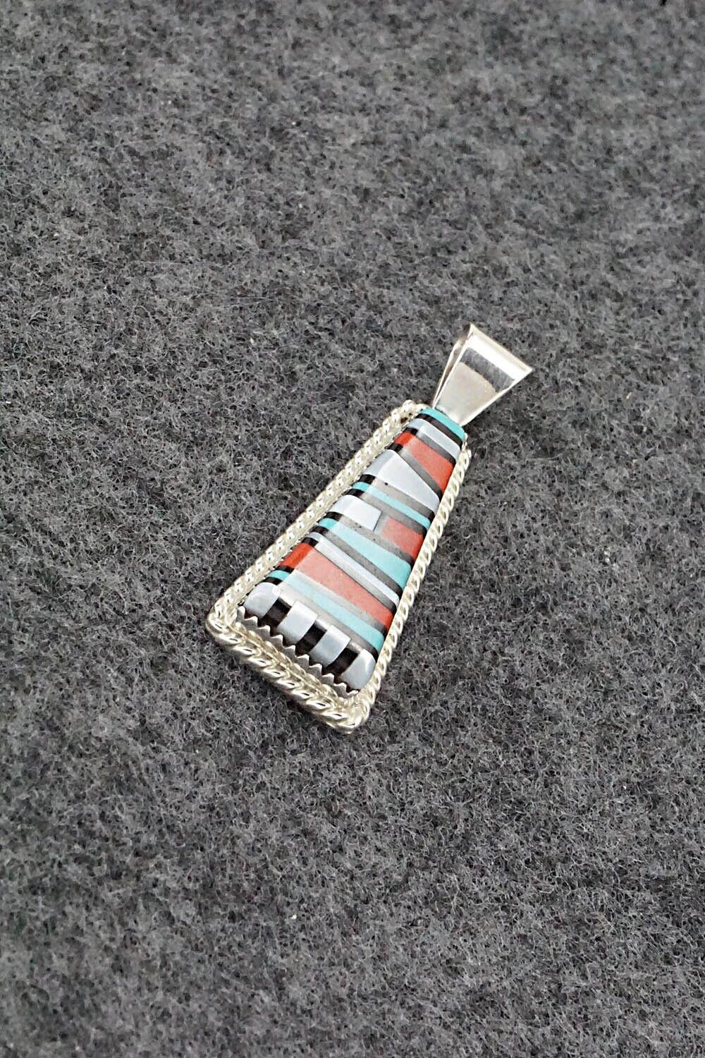 Multi Stone & Sterling Silver Pendant - Victor Martza
