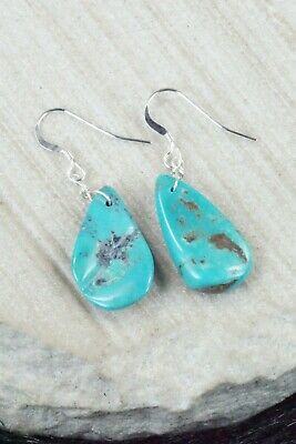 Turquoise & Sterling Silver Earrings - Navajo
