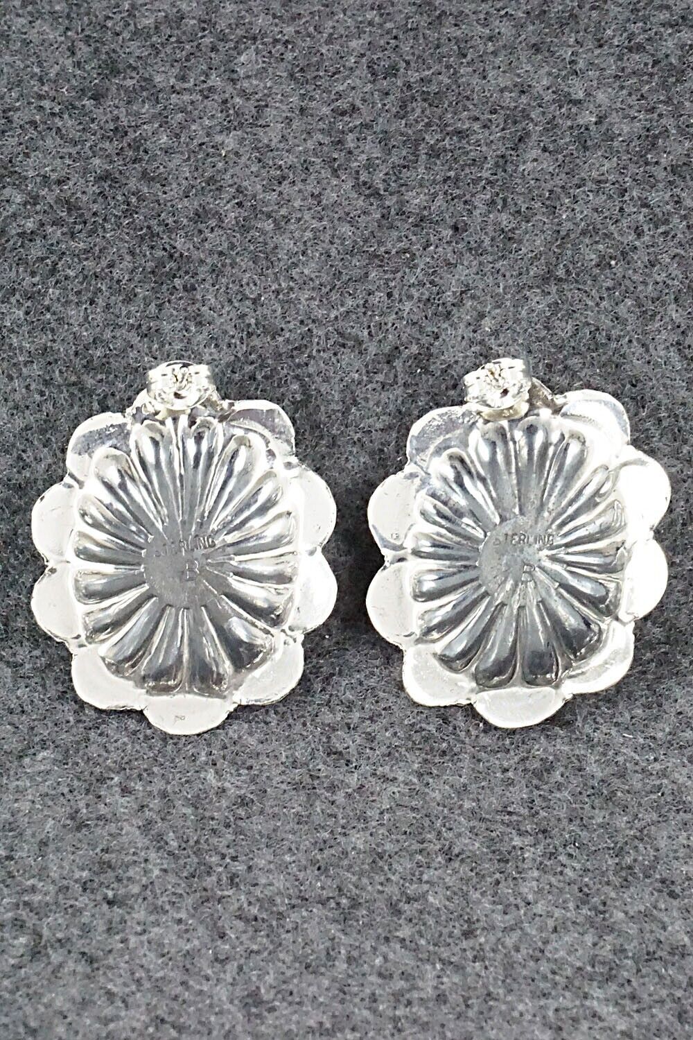 Spiny Oyster & Sterling Silver Earrings - Joan Begay