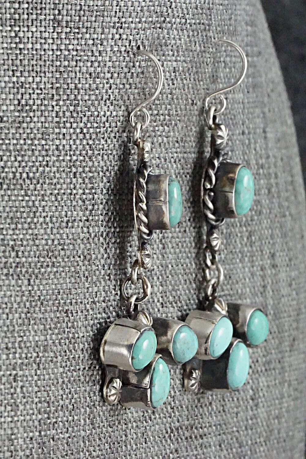 Turquoise & Sterling Silver Earrings - Wilson Dawes