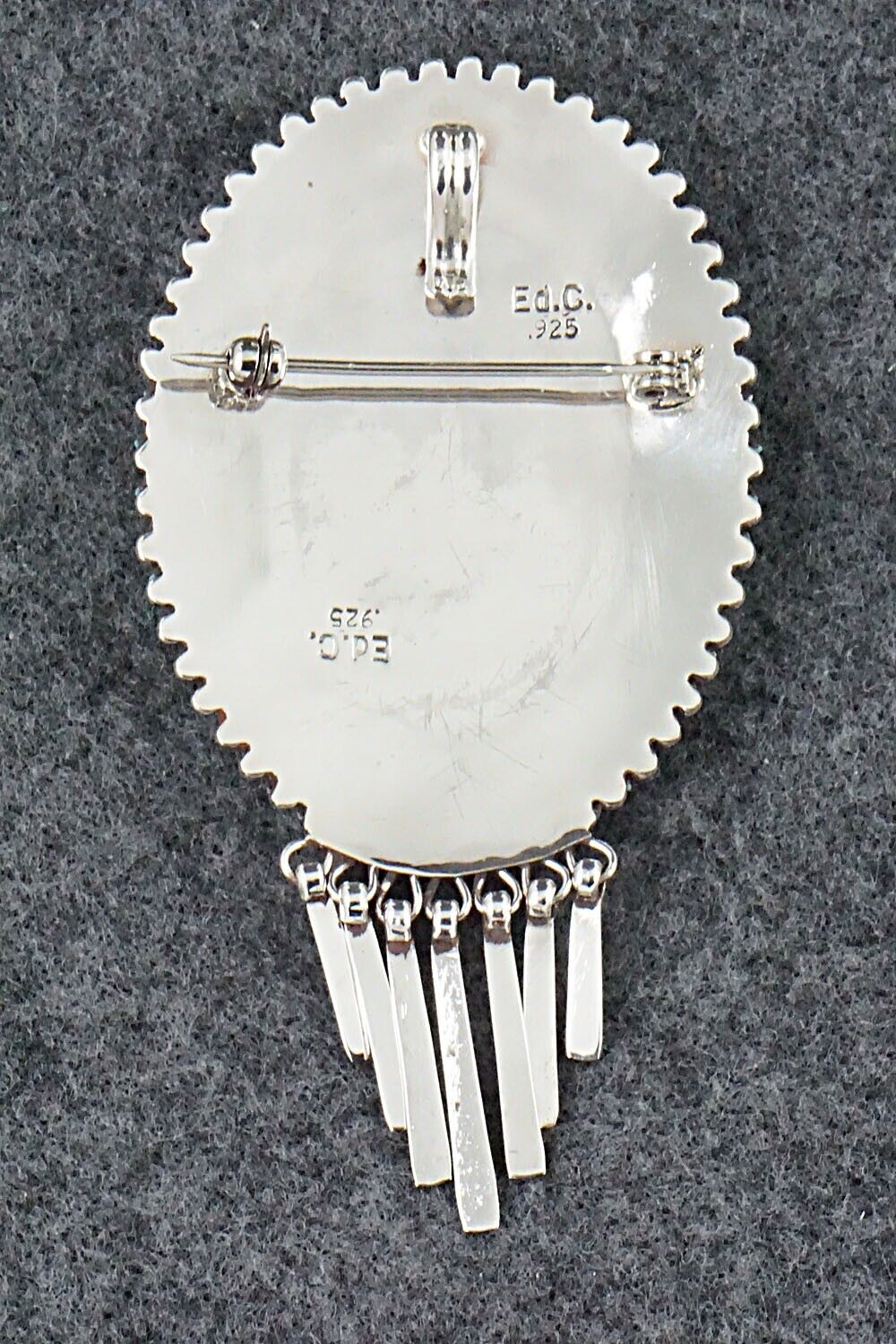Turquoise & Sterling Silver Pendant/Pin - Edmund Cooeyate