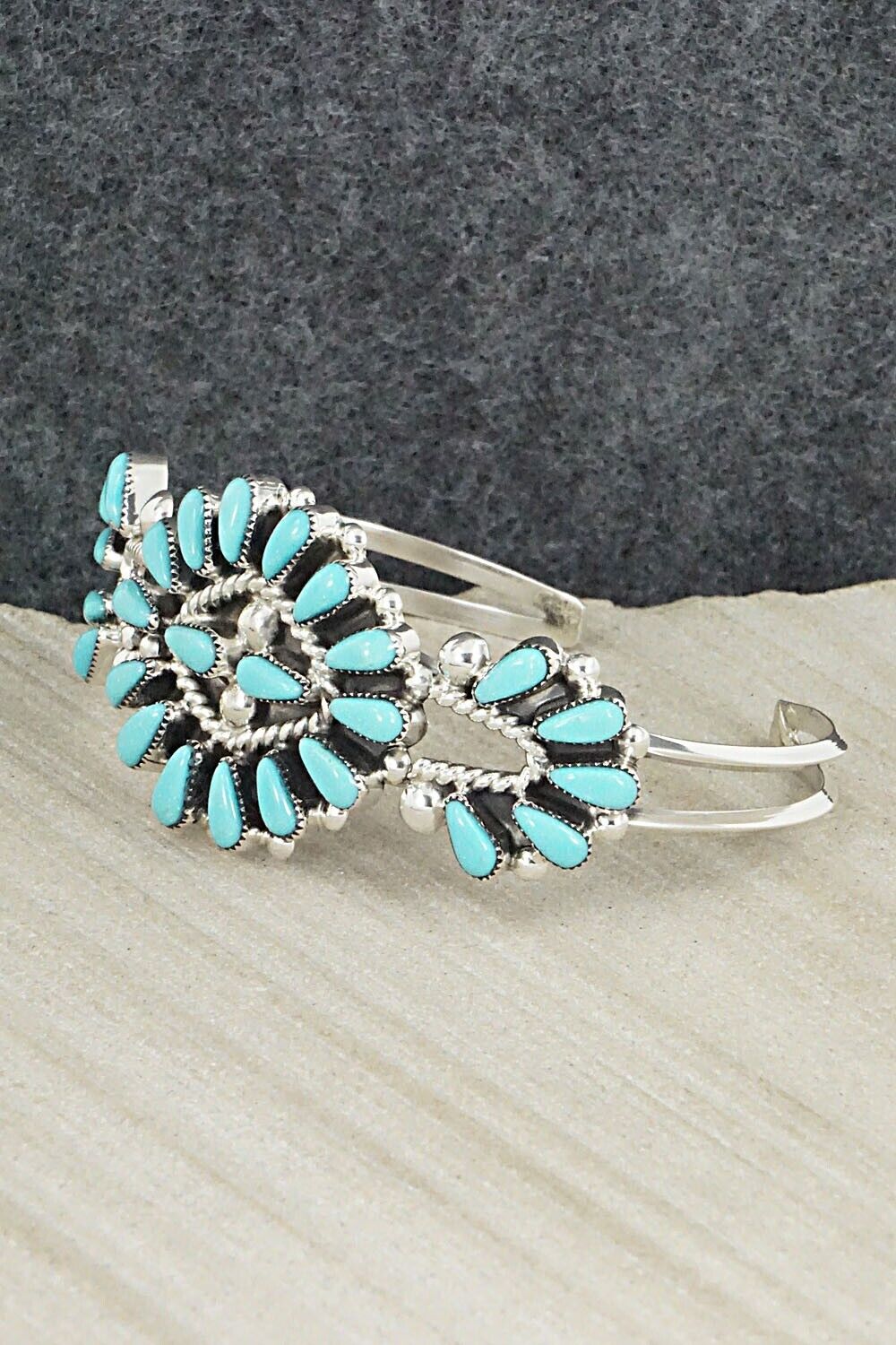 Turquoise & Sterling Silver Bracelet - Delbert Booqua