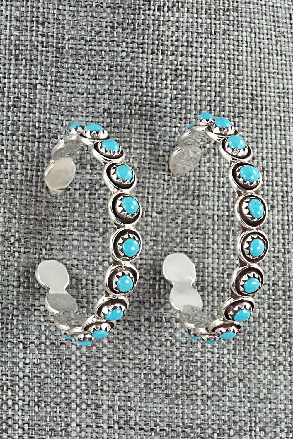 Turquoise & Sterling Silver Earrings - Florenda Lonasee