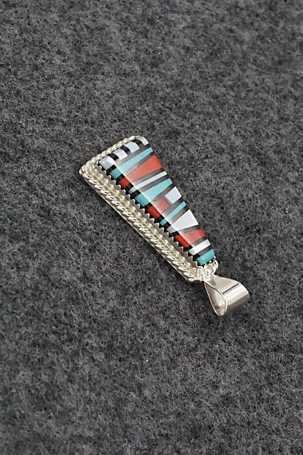 Multi Stone & Sterling Silver Pendant - Victor Martza