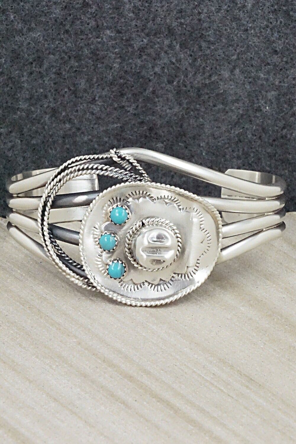 Turquoise & Sterling Silver Bracelet - Bobby Platero