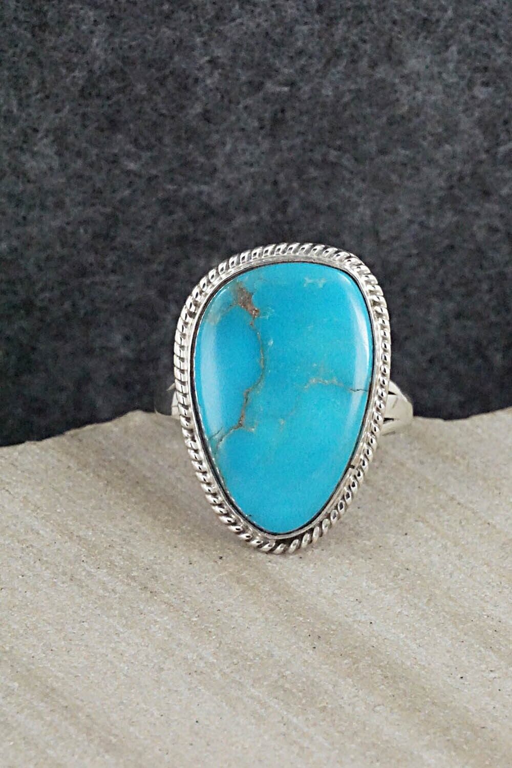 Turquoise & Sterling Silver Ring - Alice Rose Saunders - Size 7.25