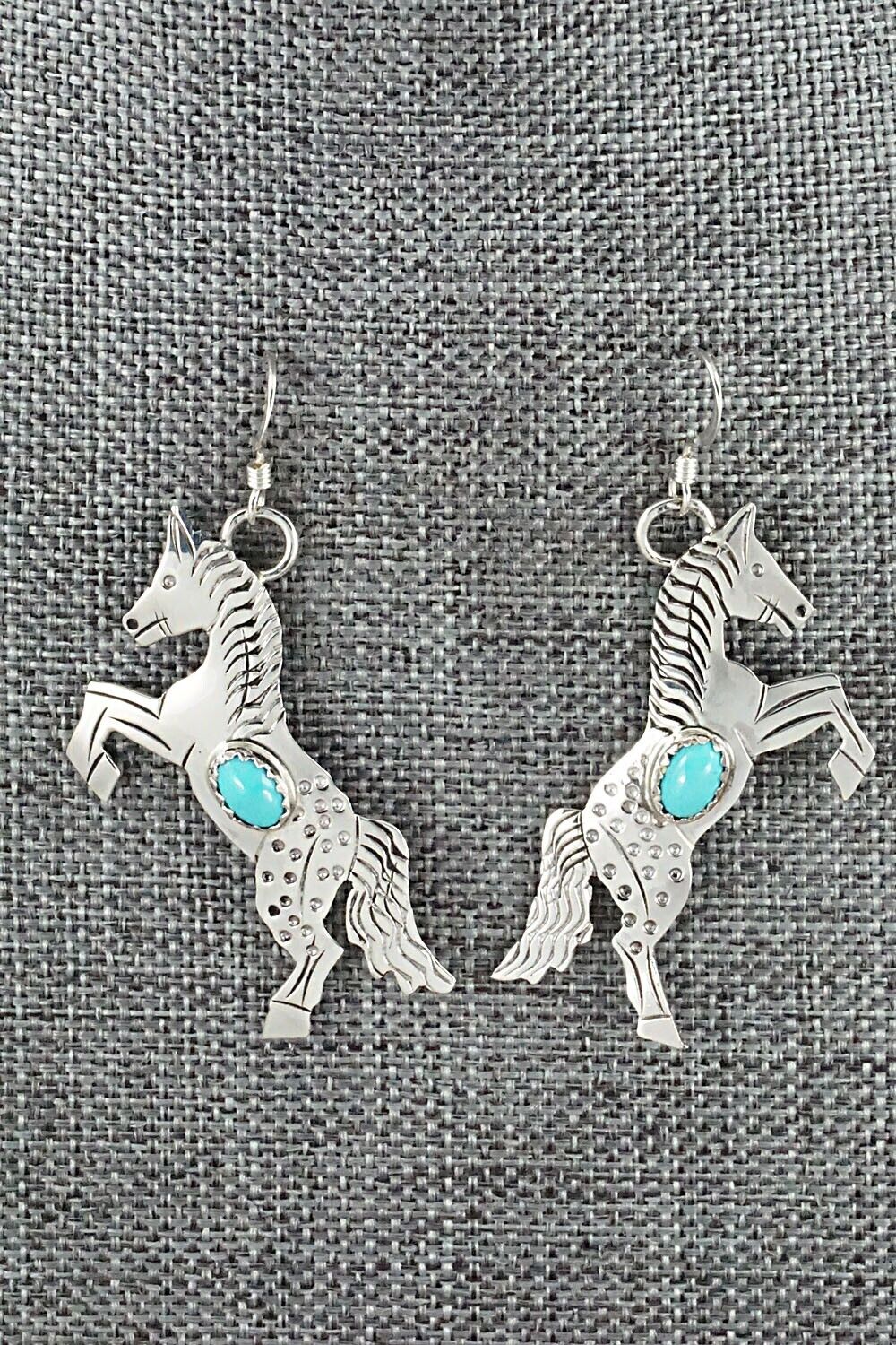Turquoise & Sterling Silver Earrings - Louise Yazzie