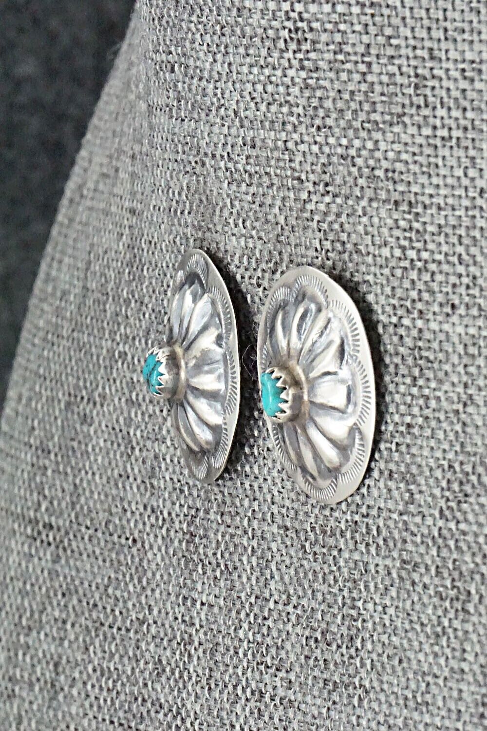 Turquoise & Sterling Silver Earrings - Joan Begay