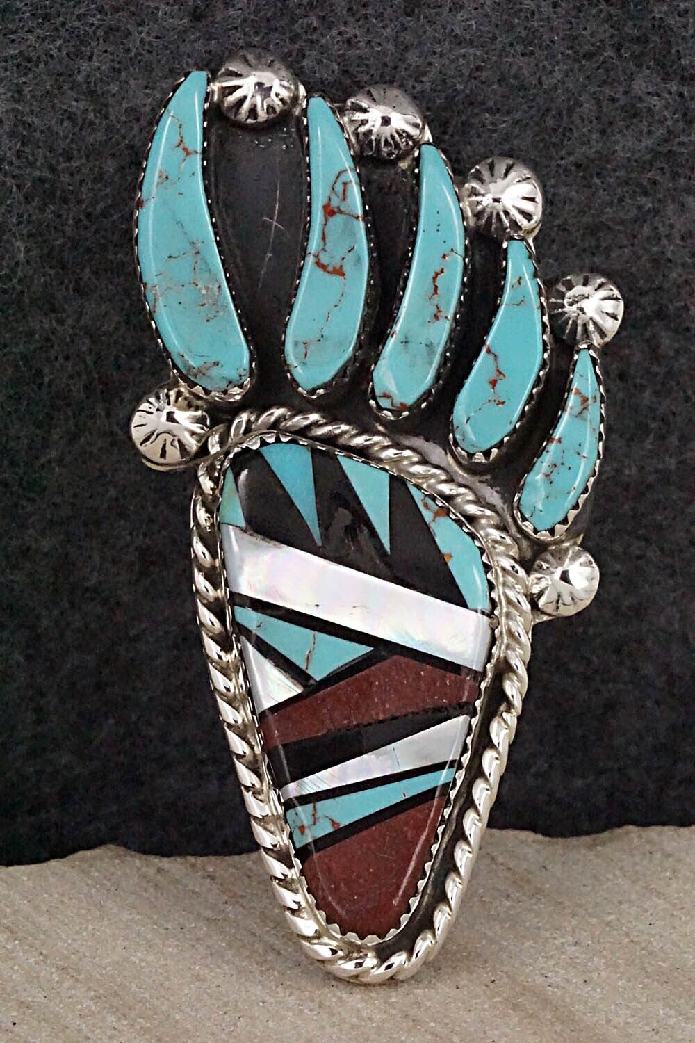 Multi-Stone & Sterling Silver Ring - Ben Livingston - Size 9.5